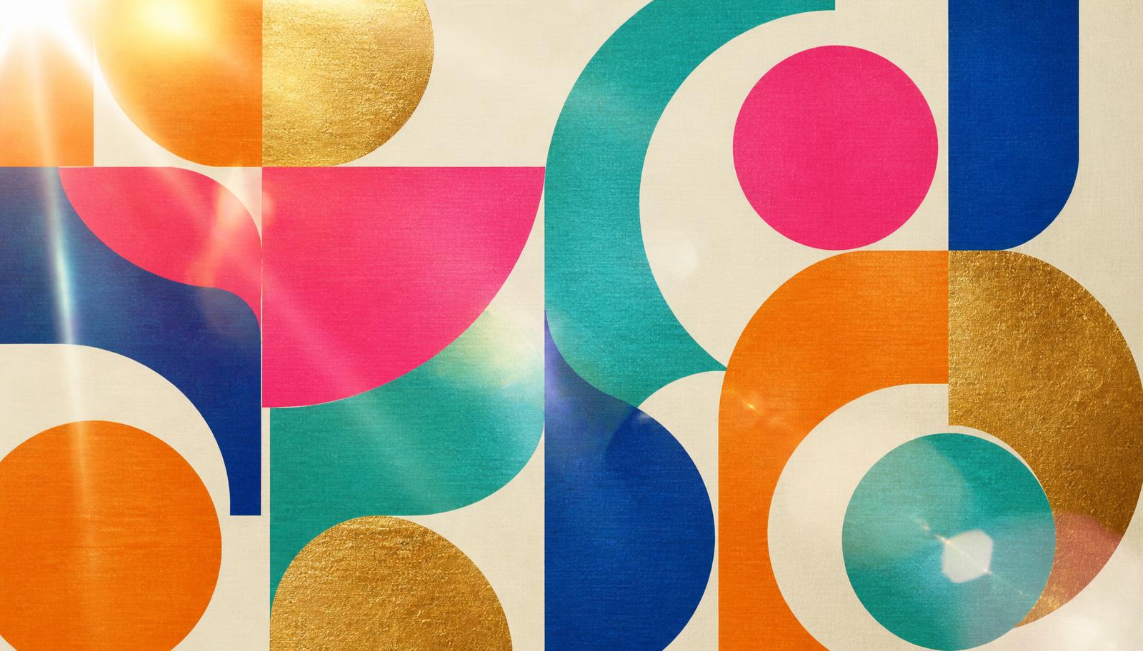 Bright 1960s geometric colour pattern